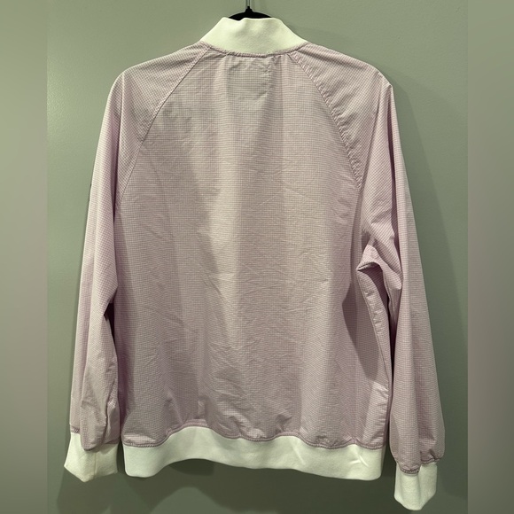 Houston White Lightweight Ribstop Windowpane Bomber Jacket Size L Purple & White - Picture 2 of 6